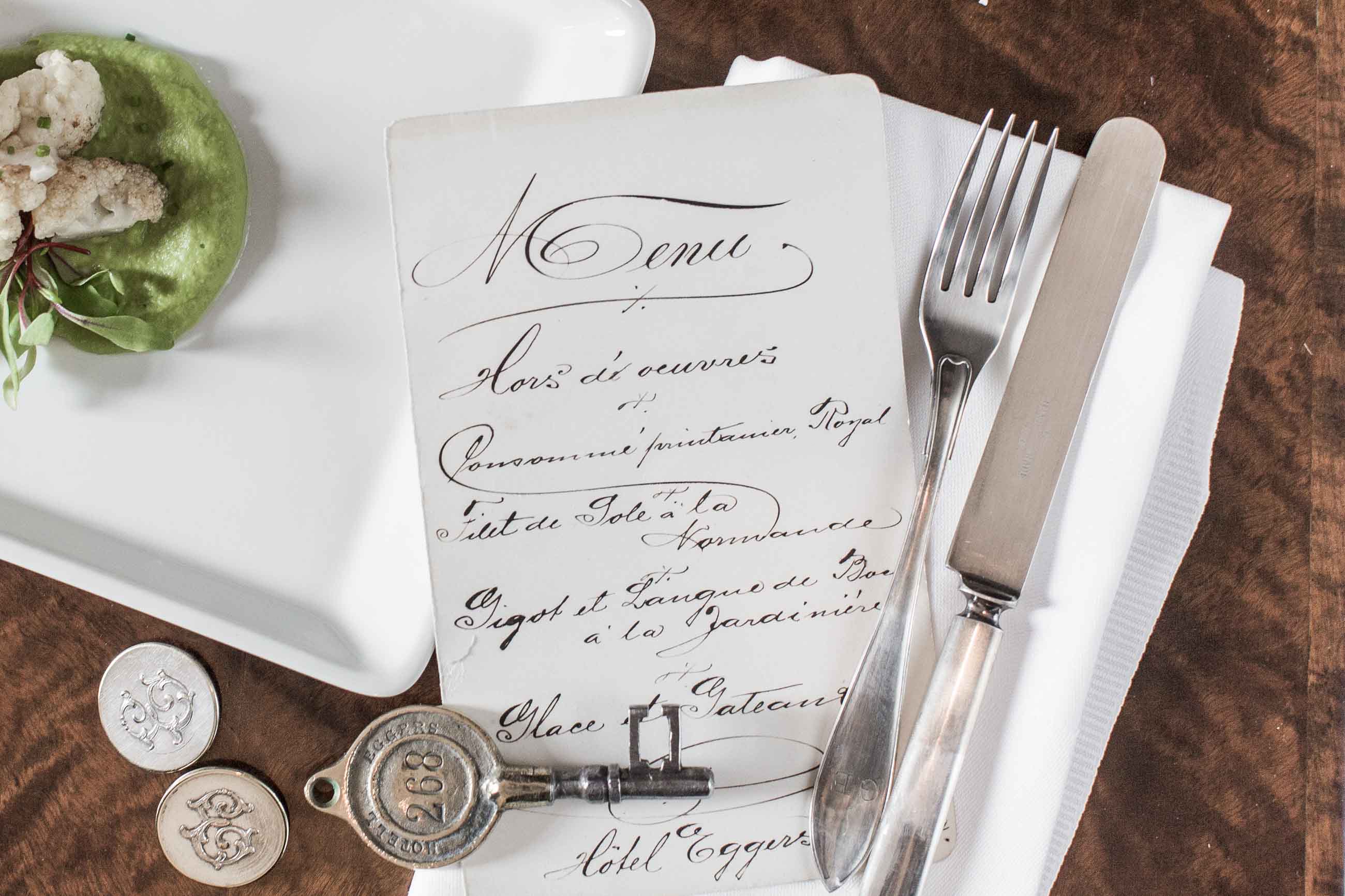 Historisk meny på eggers